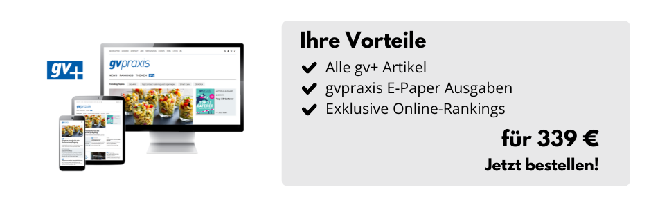 Desktop-Bildschirm, Tablet und Smartphone mit der Website gvpraxis.de, daneben eine Infobox: Ihre Vorteile: Alle gv+ Artikel, gvpraxis E-Paper-Ausgaben, Exklusive Online-Rankings für 339 € - Jetzt bestellen!