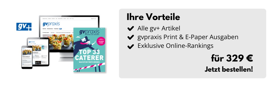 Desktop-Bildschirm, Tablet und Smartphone mit der Website gvpraxis.de sowie eine gvpraxis Print-Ausgabe, daneben eine Infobox: Ihre Vorteile: Alle gv+ Artikel, gvpraxis Print + E-Paper-Ausgaben, Exklusive Online-Rankings für 329 € - Jetzt bestellen!